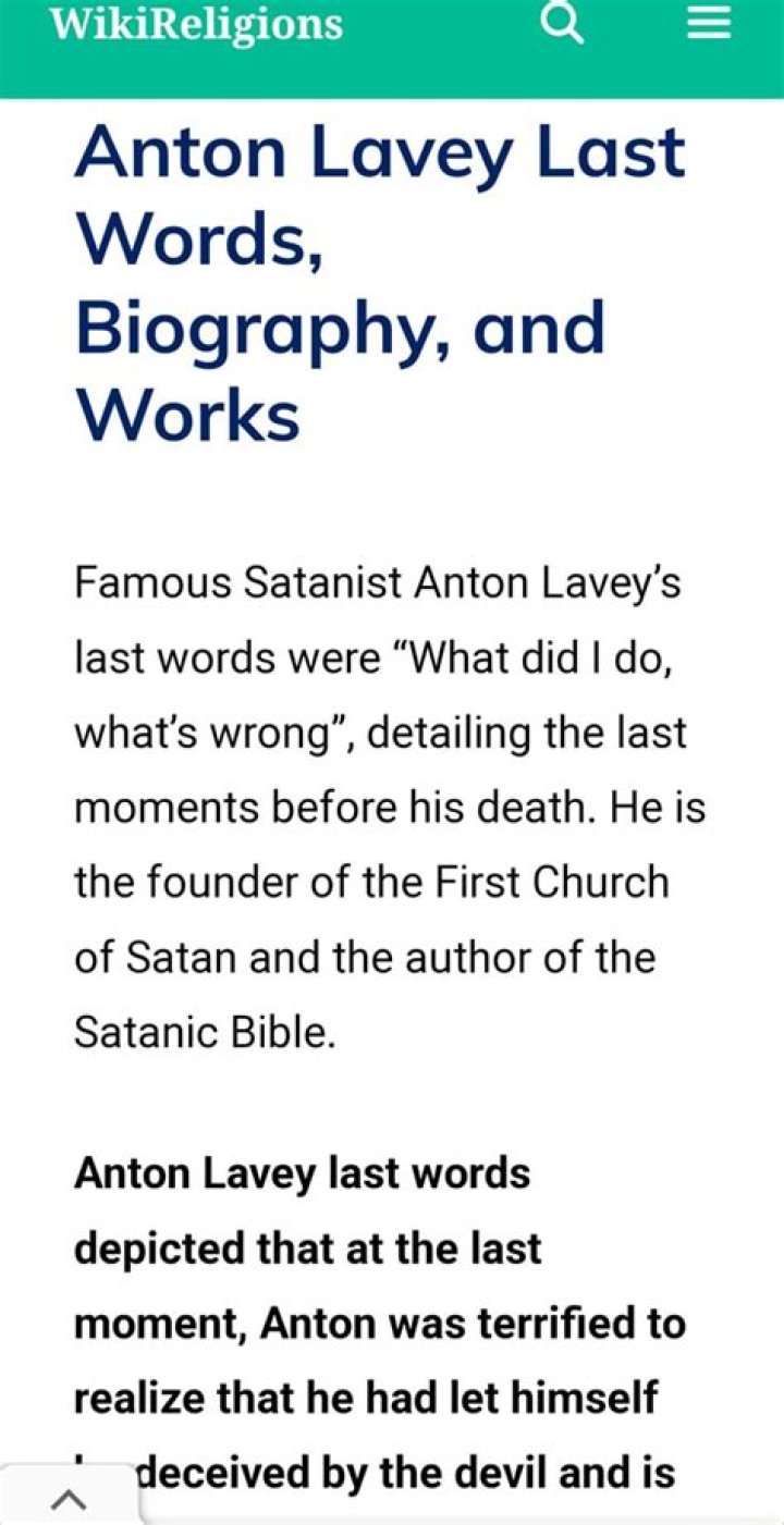 Exploring Anton LaVey's Last Words: A Deep Dive into the Life of the Satanic Bible Author