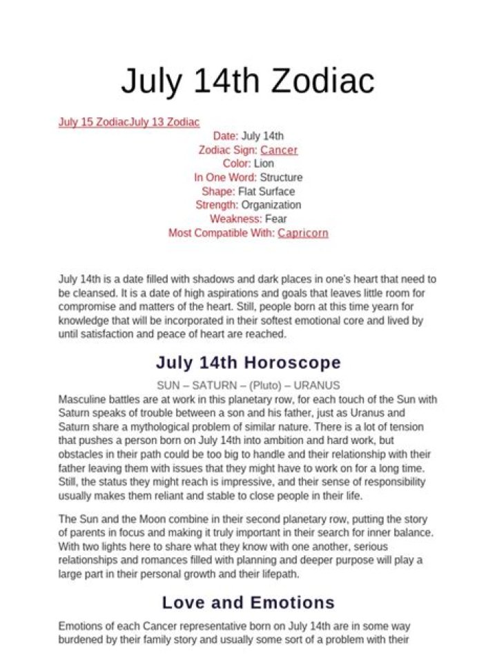 Understanding the July 15 Sun Sign: Traits, Compatibility, and More